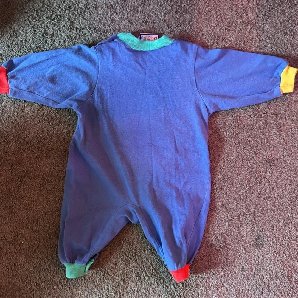 Vintage‎ Jet Set Babies Romper Primary Color “Louie the Taxi” 9 Months